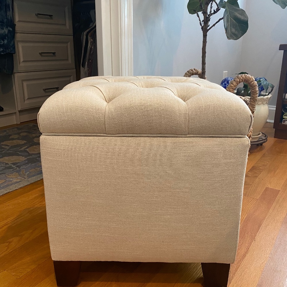 Pottery Barn Lorraine Tufted Upholstered Storage Cube